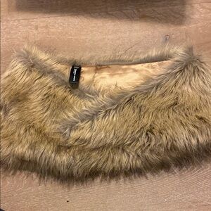 INC International Concepts Faux Fur Collar - Brown